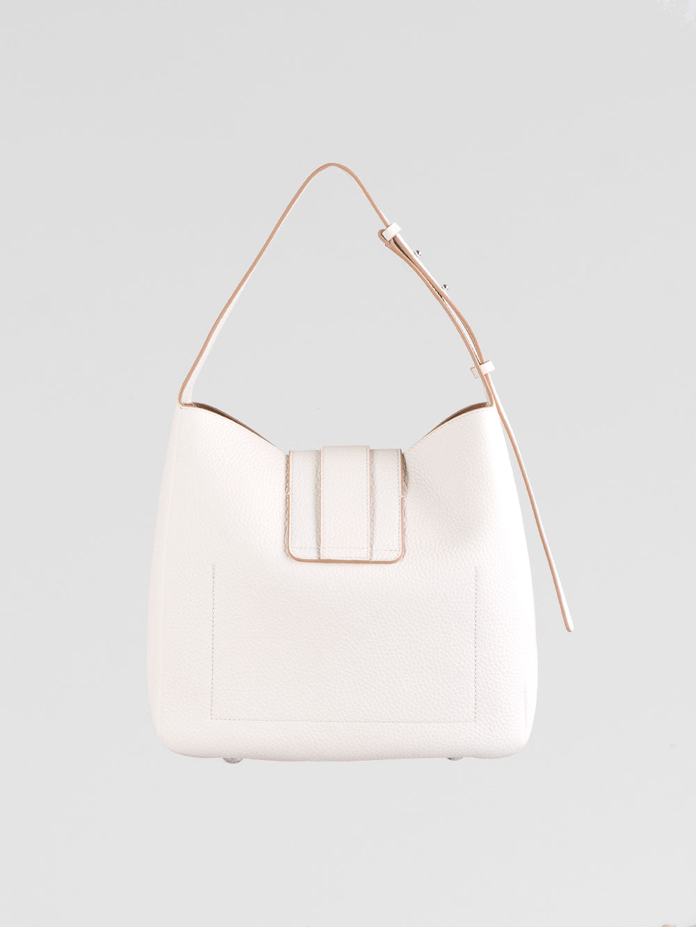 Borsa hobo verticale in pelle martellata
