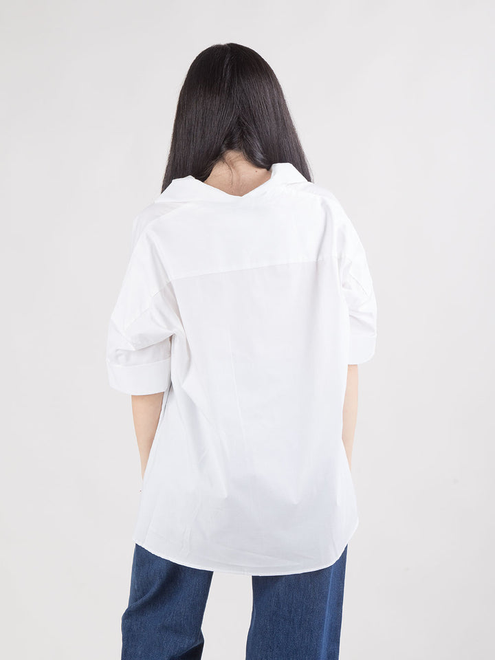 Camicia comfort fit in popeline di cotone stretch