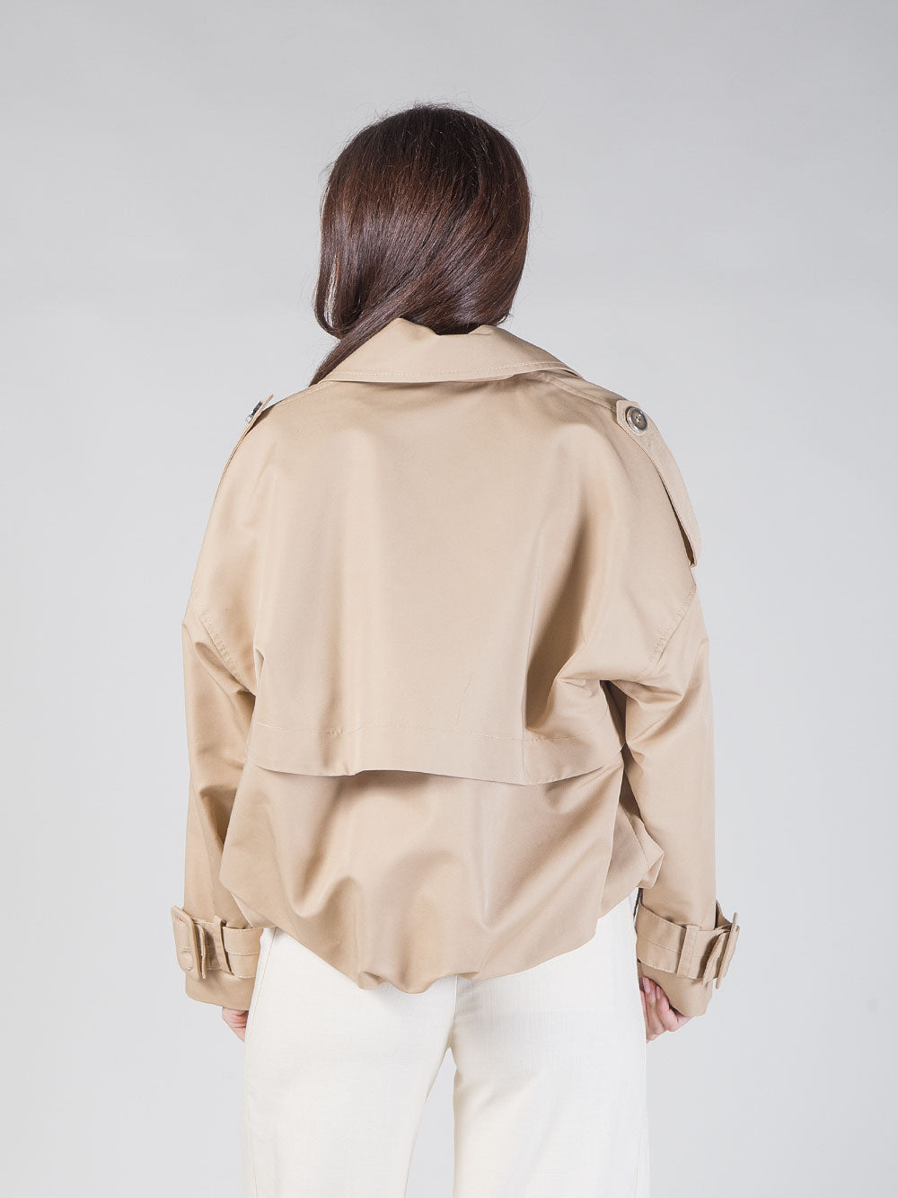 Trench corto in gabardina