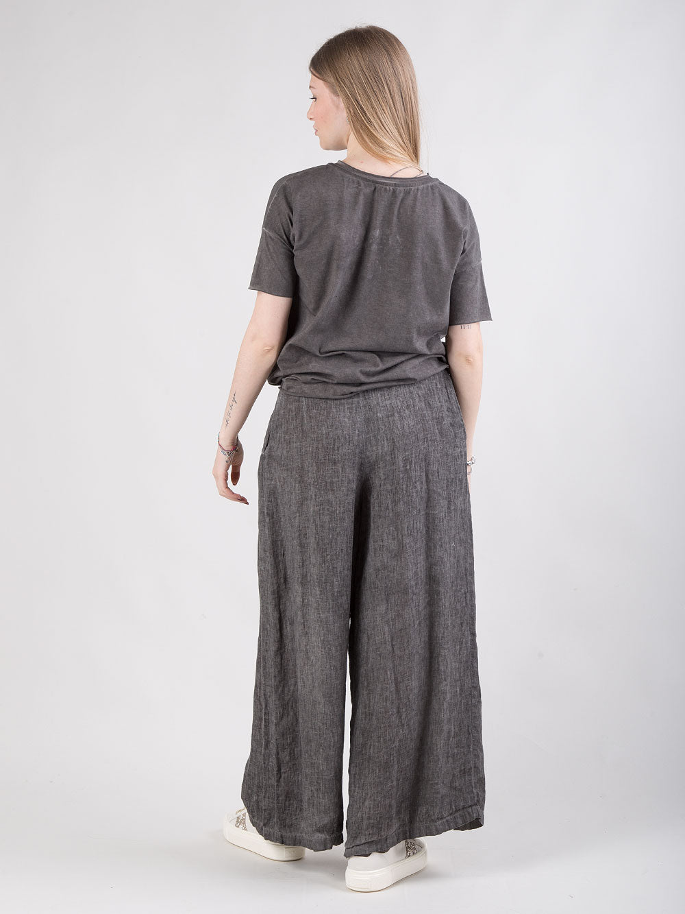 Pantalone palazzo in lino