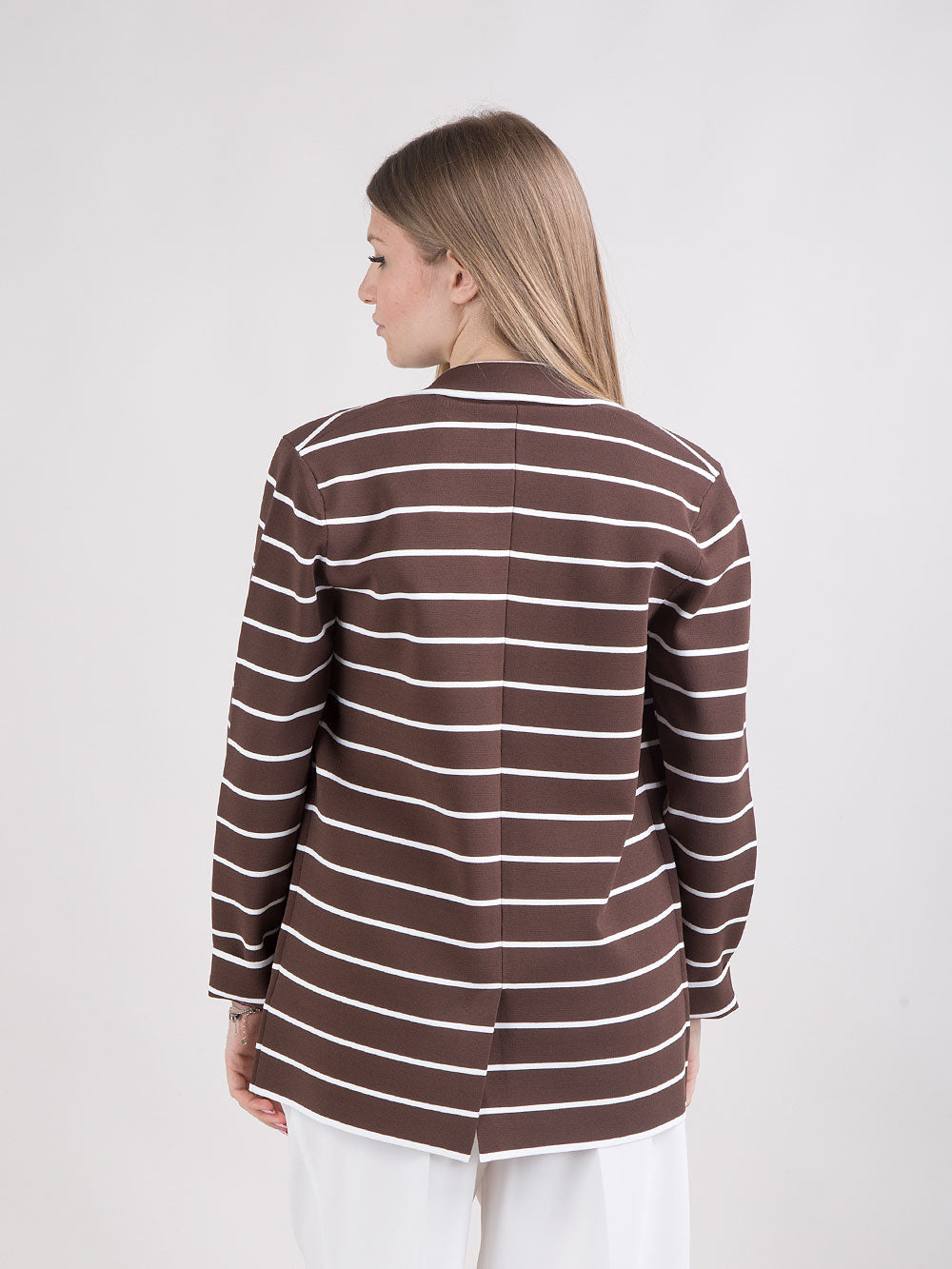 Blazer a righe in viscosa