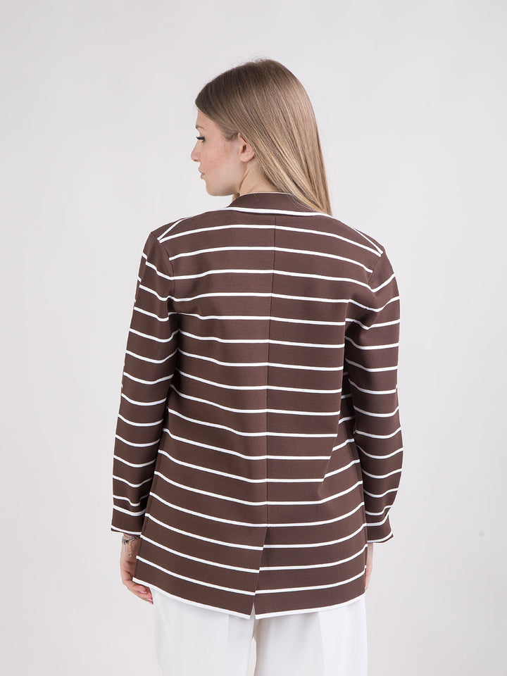 Blazer a righe in viscosa