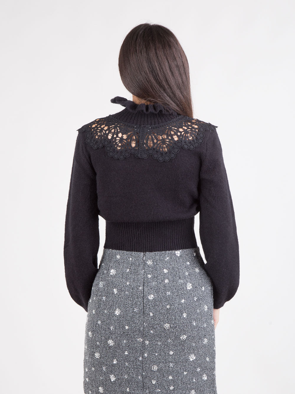 MAGLIA INSERTO CON COLLO IN PIZZO