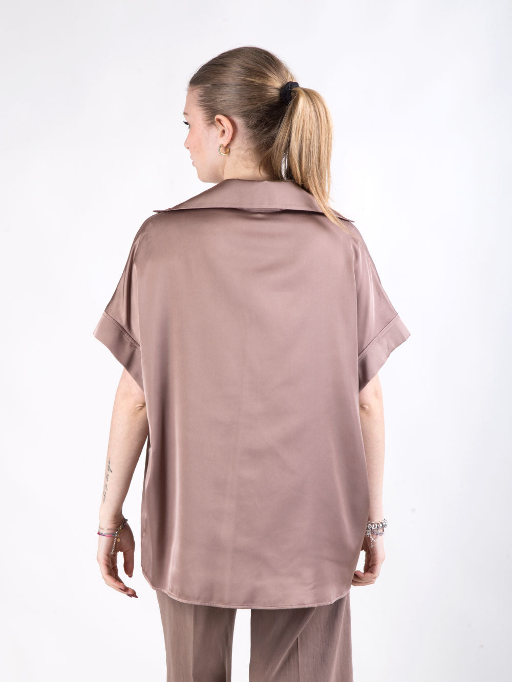 Camicia in raso fluido