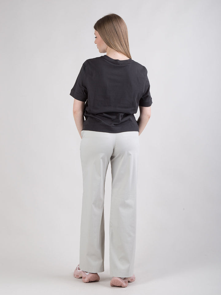 Pantalone chino a palazzo in gabardine