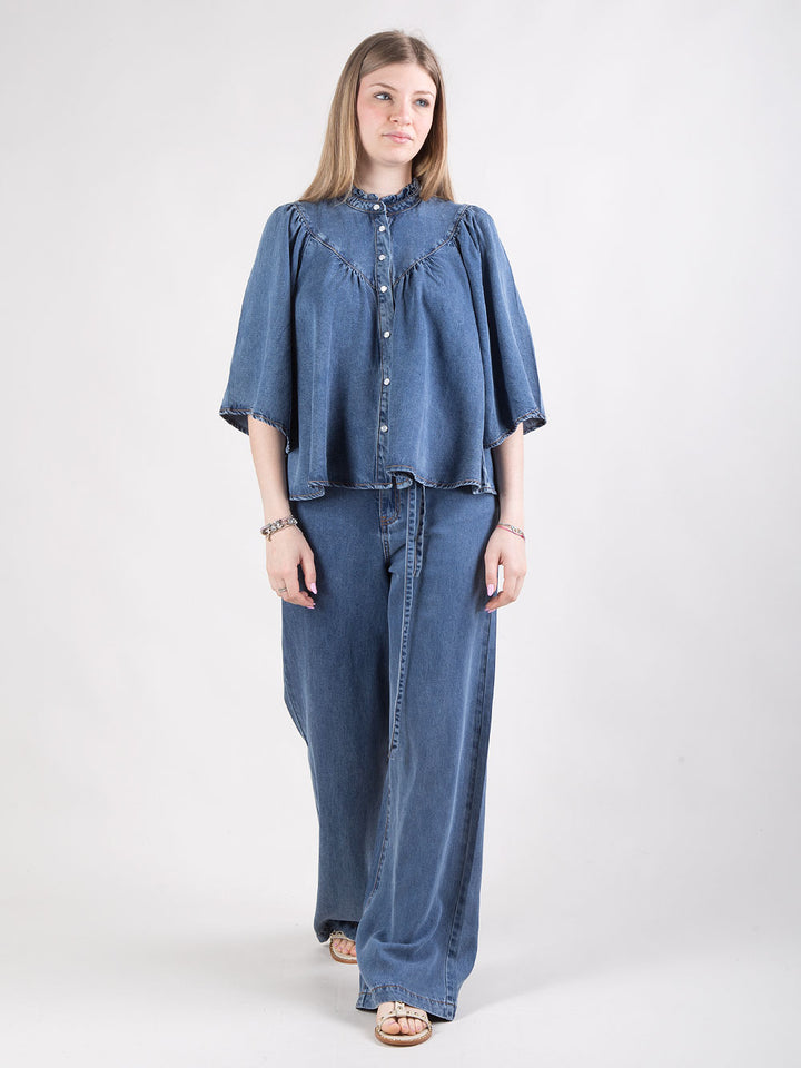 Jeans fluidi a gamba larga