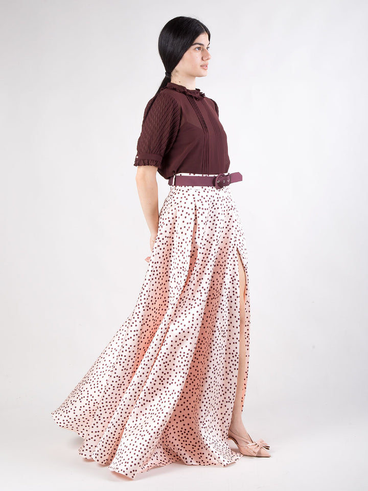 Completo ampia con spacco e camicia trasparente