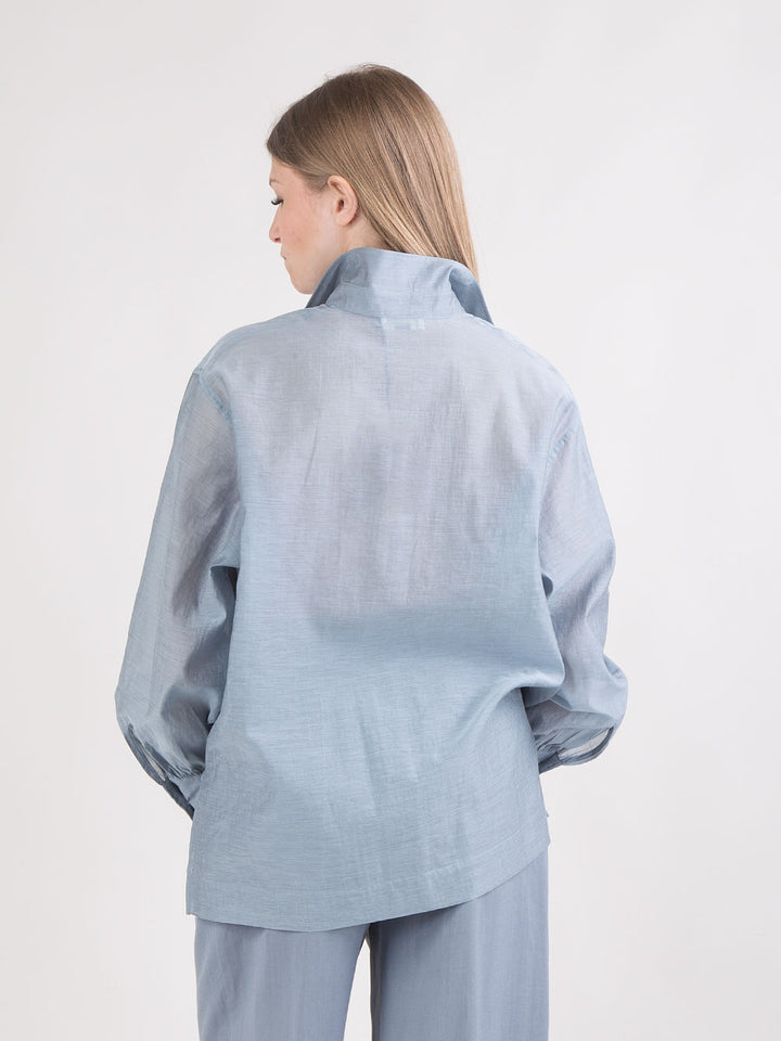 Camicia over con abbottonatura a polo