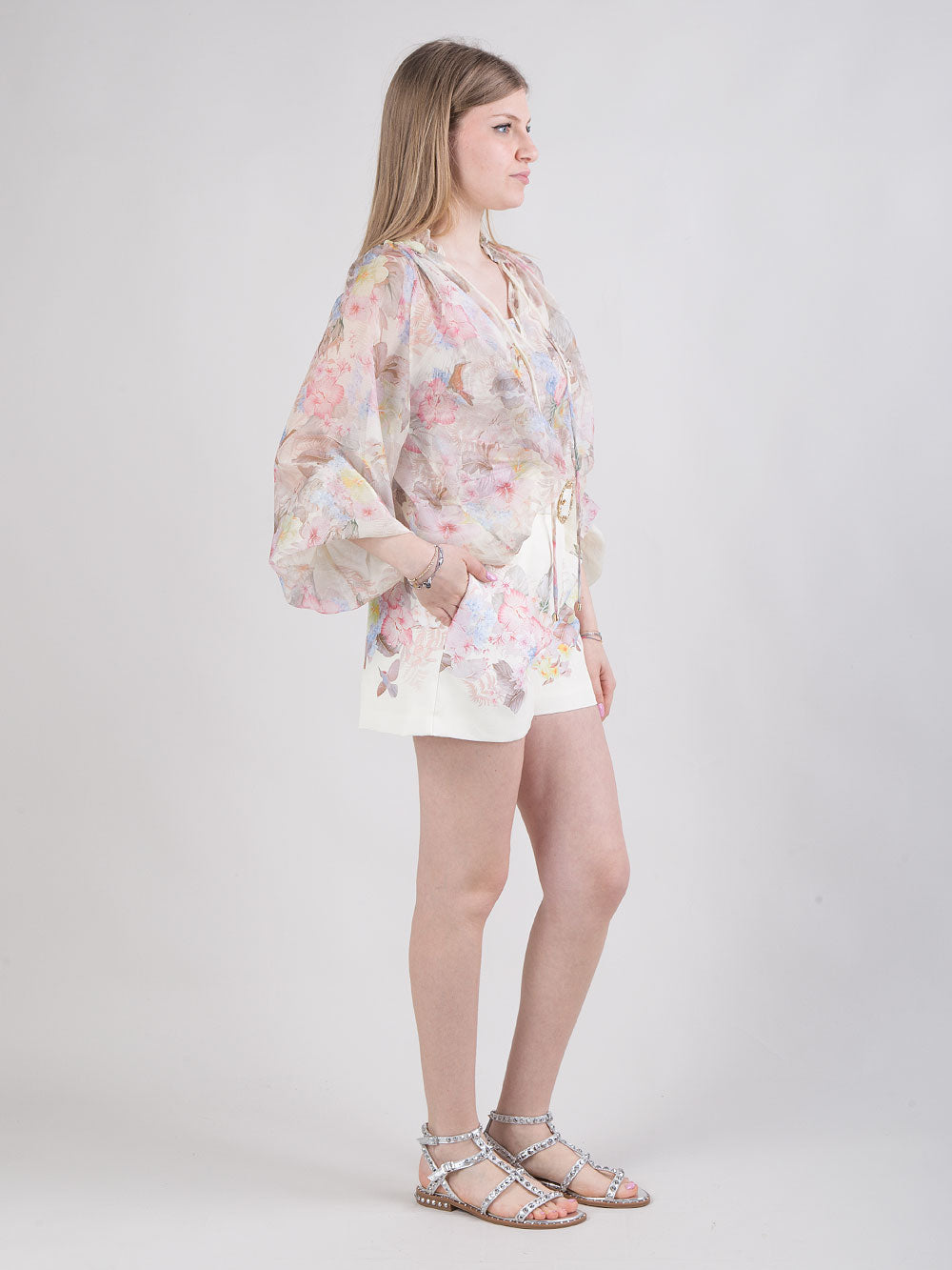 Shorts con stampa floreale