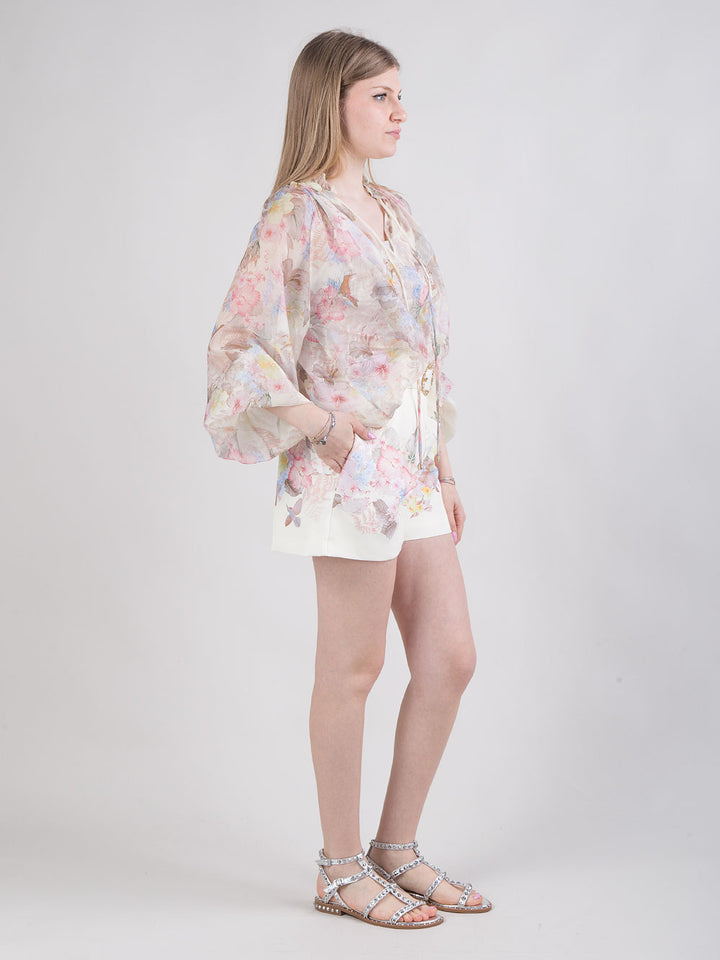 Shorts con stampa floreale