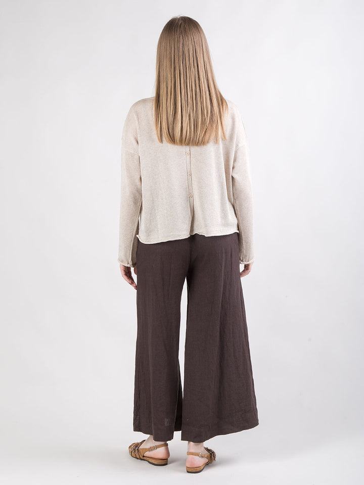 Pantalone cropped in lino