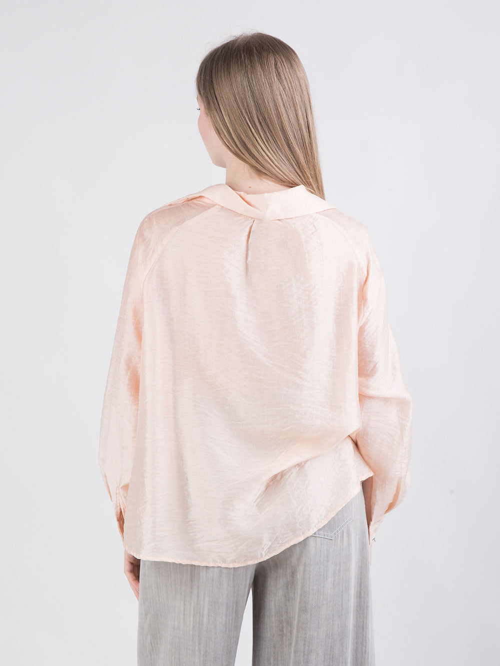 Blusa con rouches e maniche a palloncino