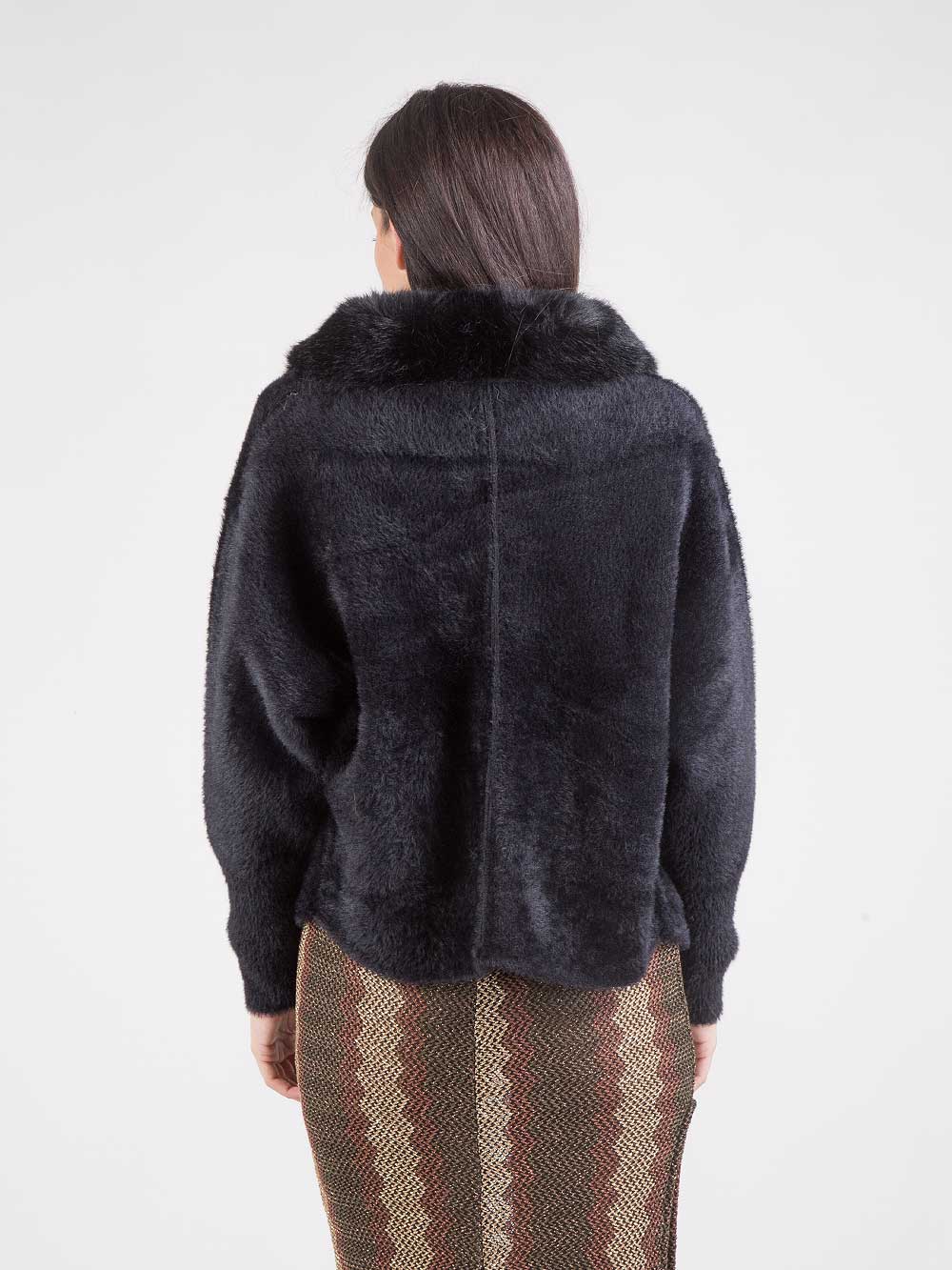 Cardigan con ecopelliccia