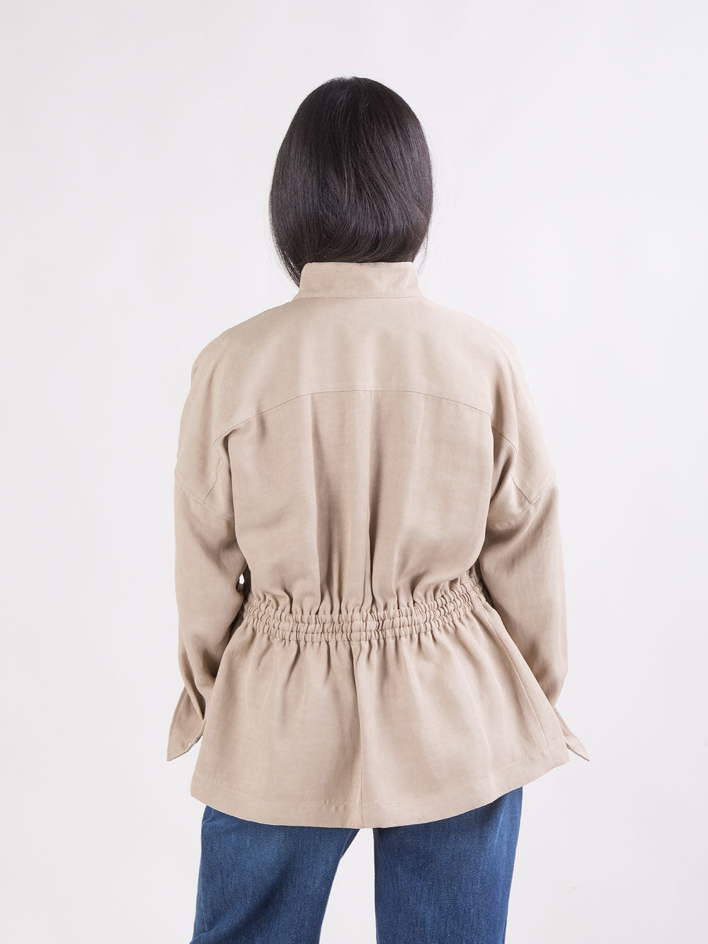 Overshirt in viscosa e lino délavé