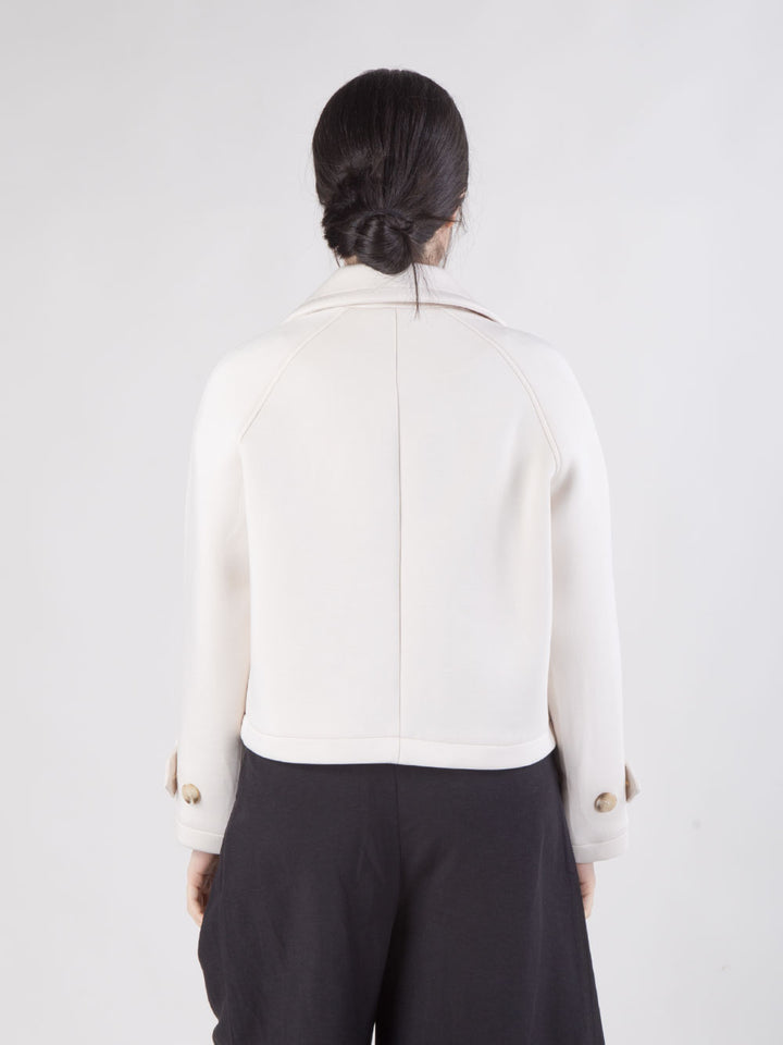Giacca doppiopetto corta in neoprene