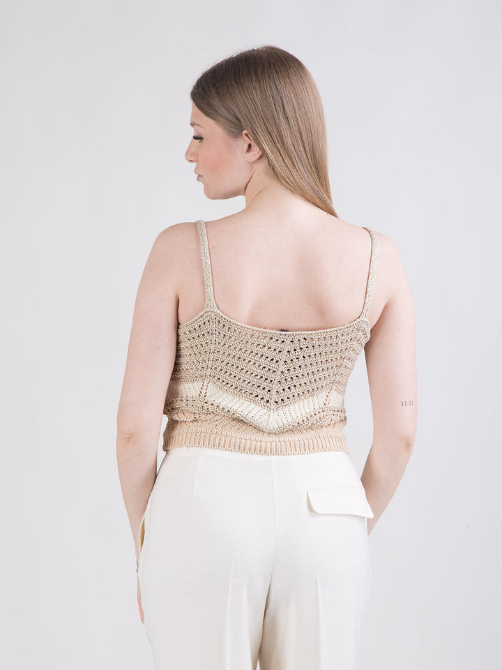 Top corto crochet con lurex