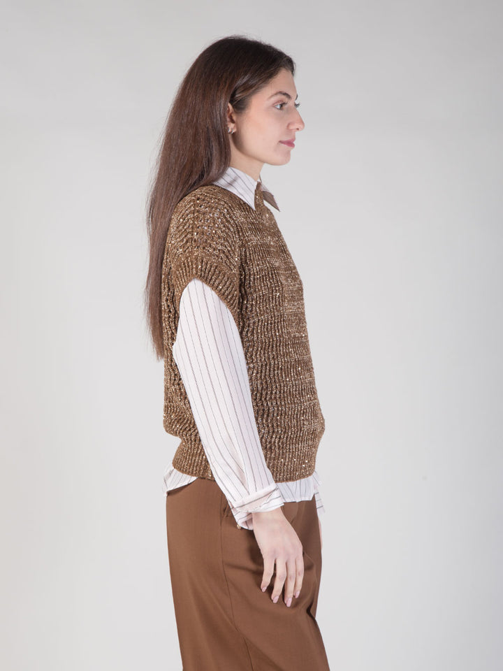 Maglia tricot nocciola