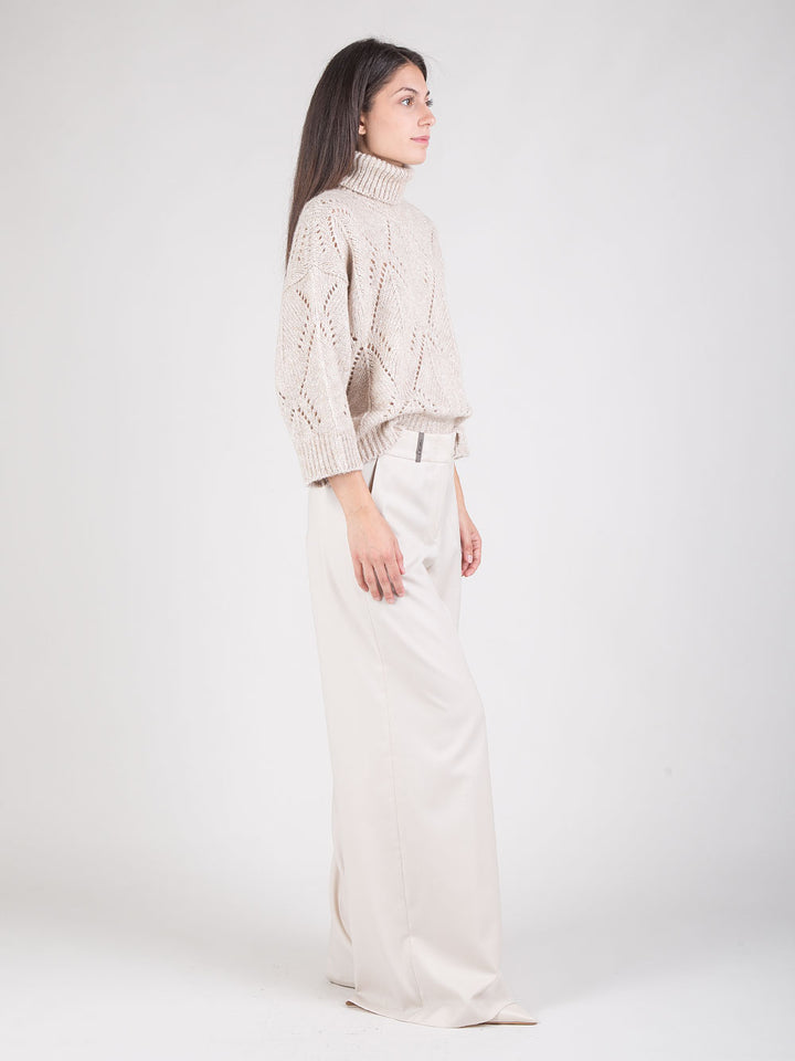 Pantaloni in twill di lana