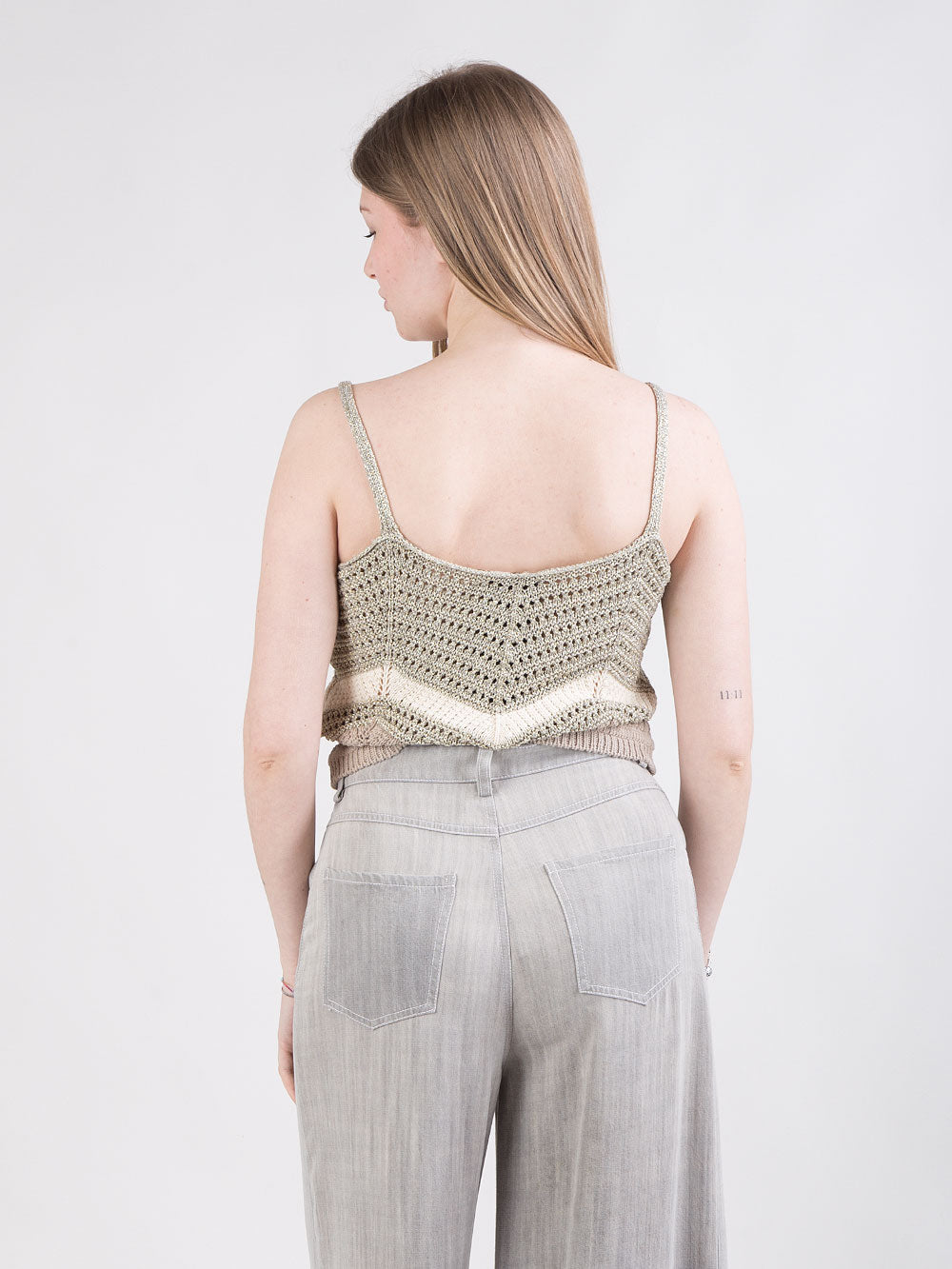 Top corto crochet con lurex
