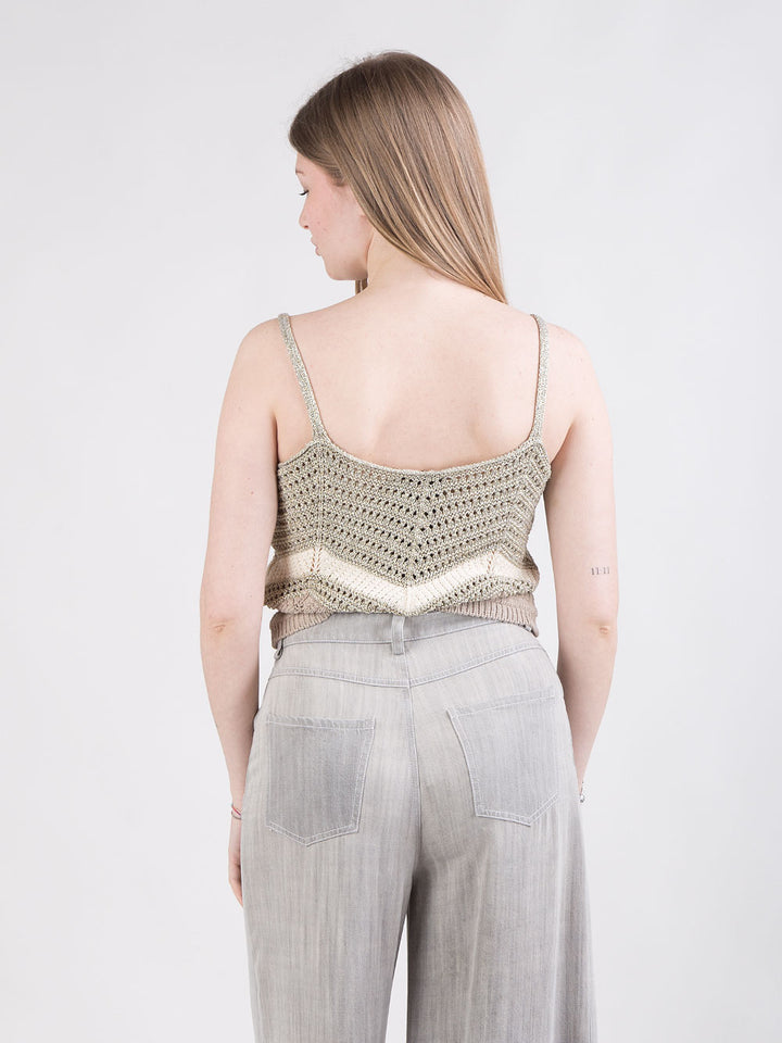 Top corto crochet con lurex
