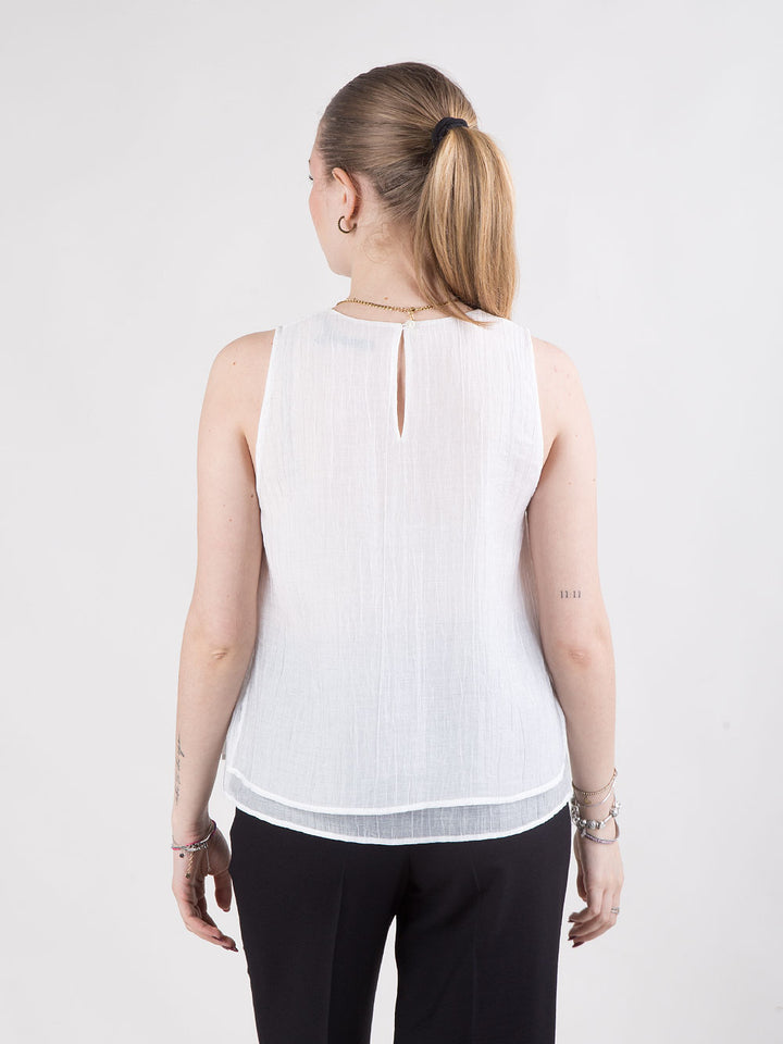 Top blusa doppio strato