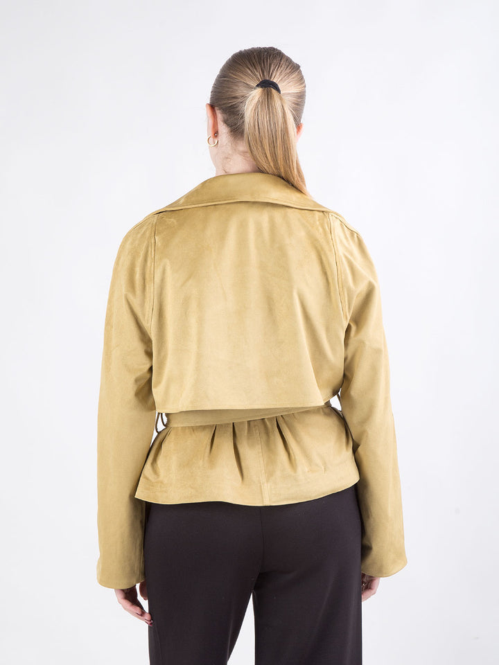 Giacca Kimora effetto suede con cintura