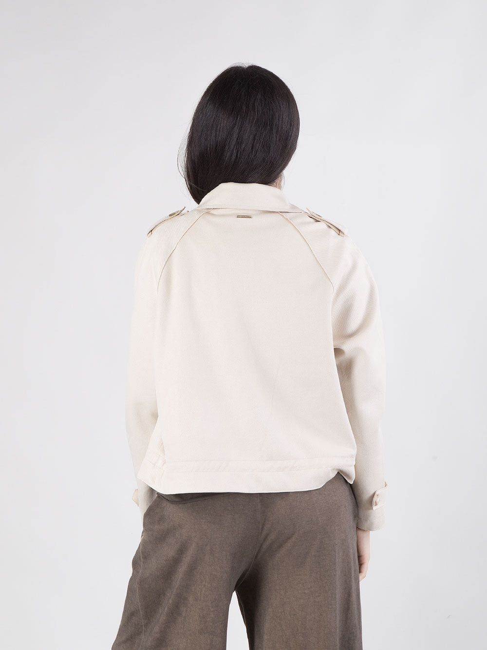 Trench doppiopetto in eco suede