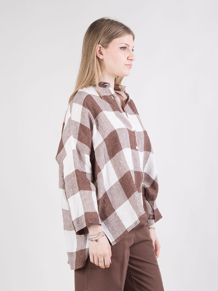 Camicia in lino a quadri