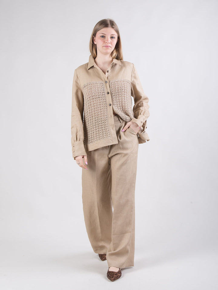 Pantalone palazzo in lino