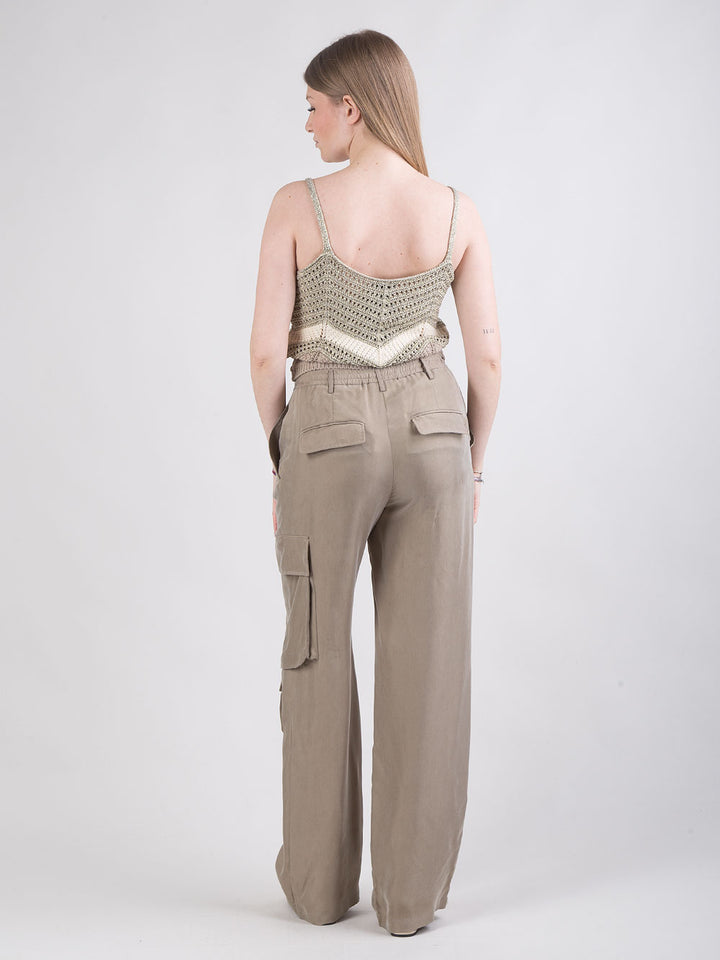 Pantalone cargo a gamba ampia