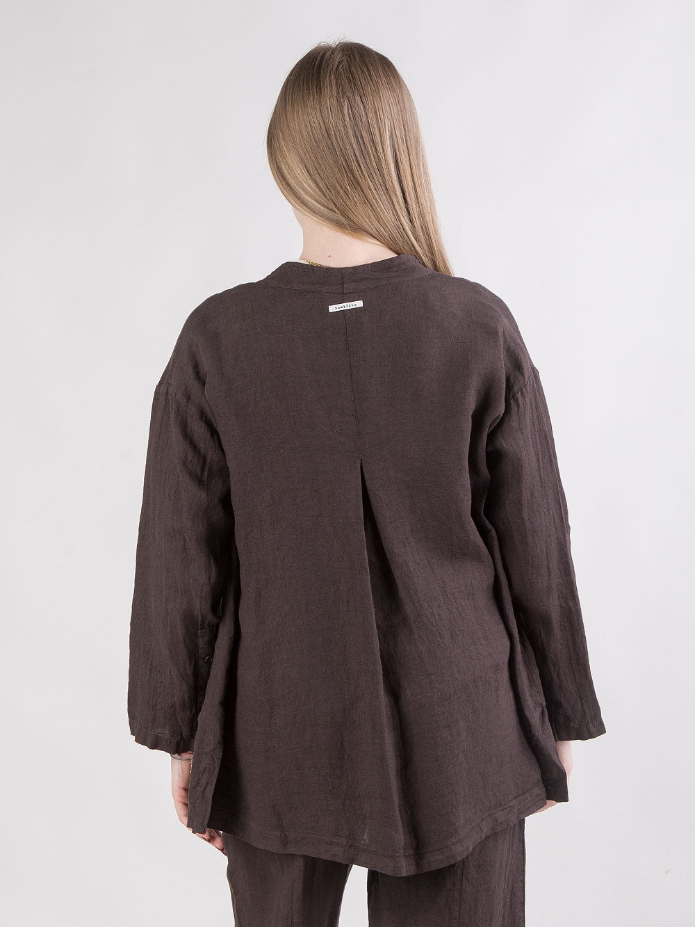Blusa incrociata in lino