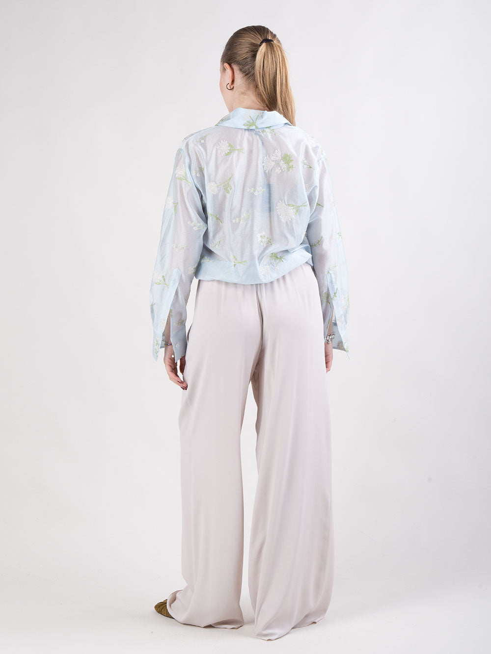 Pantalone misto seta