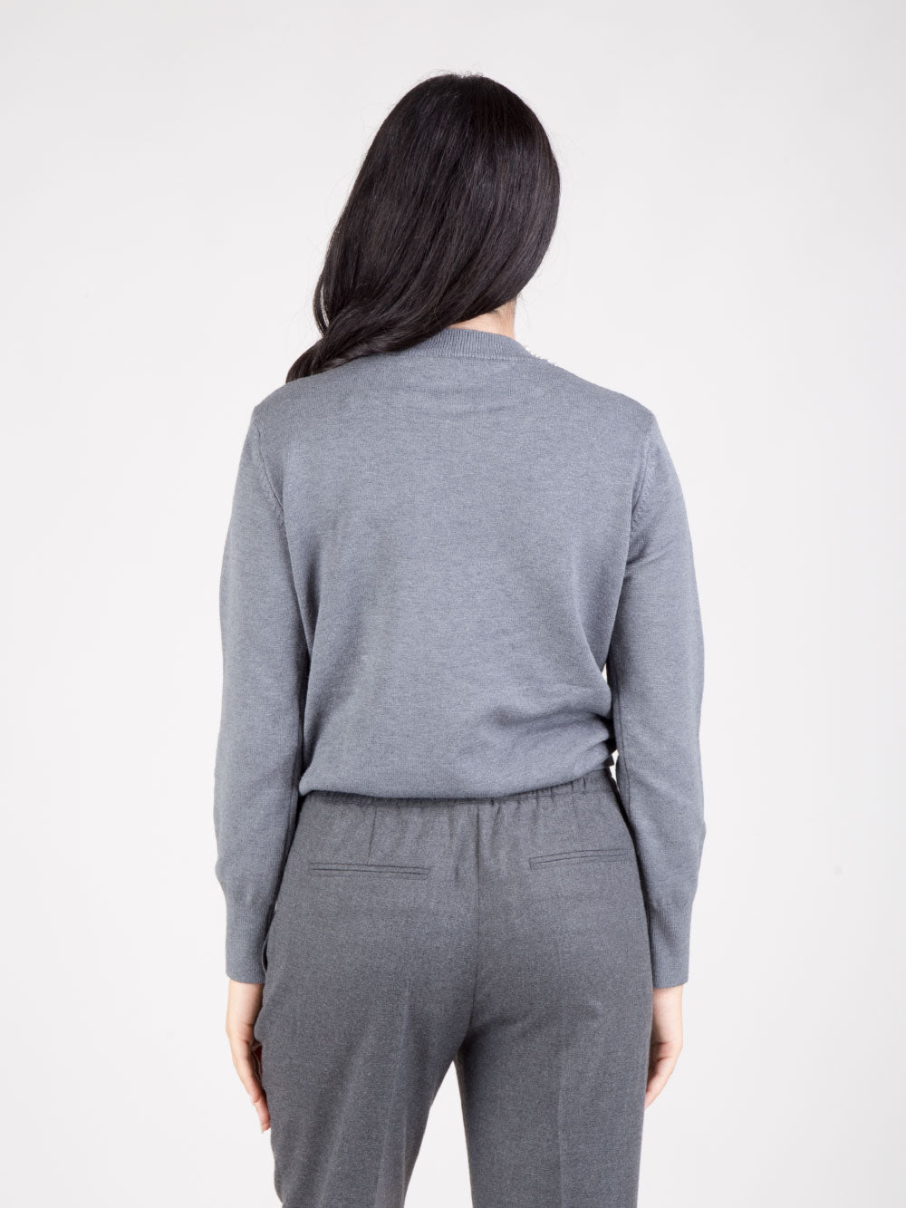 Maglia girocollo in perle
