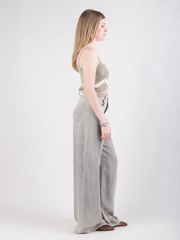 Pantalone ampio effetto denim