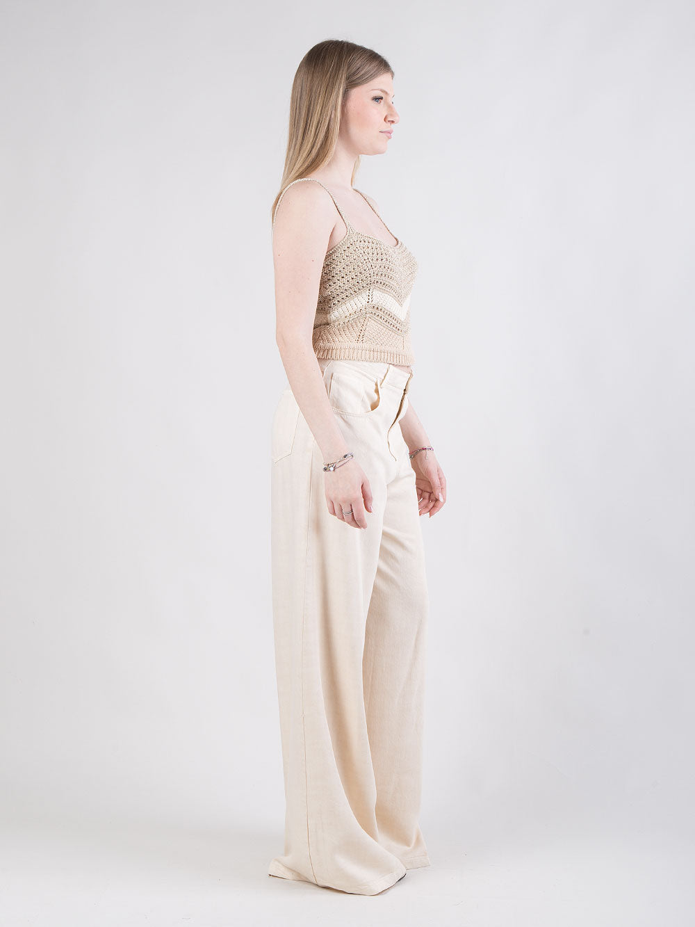 Pantalone ampio effetto denim