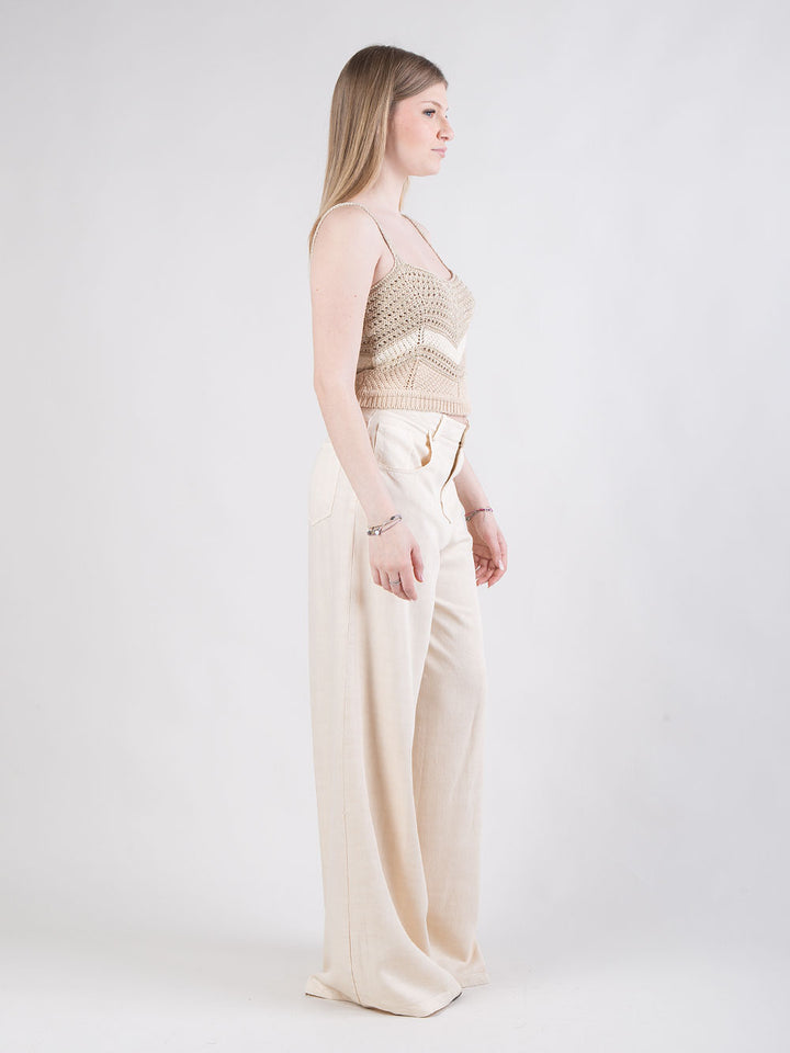 Pantalone ampio effetto denim