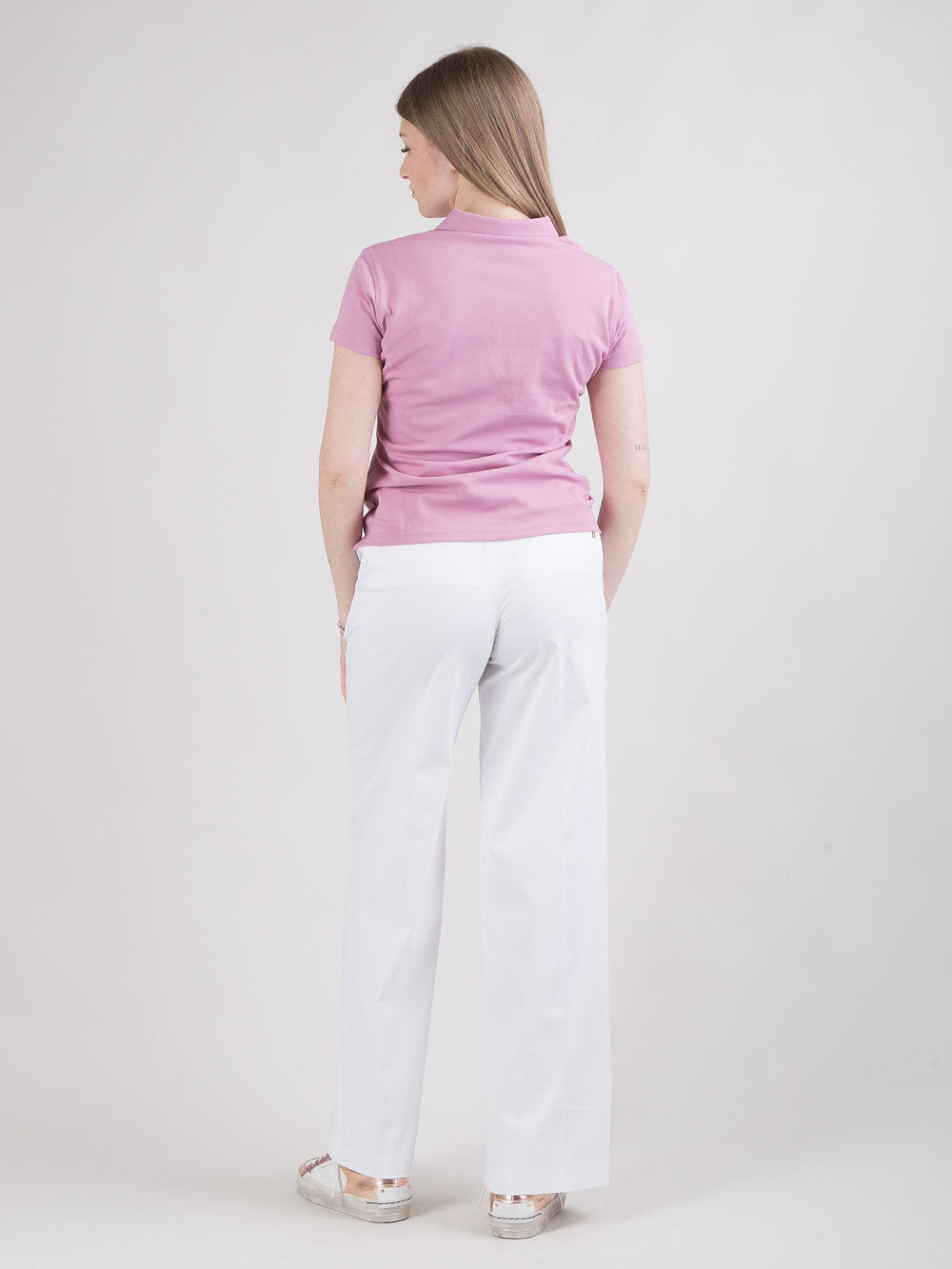 Pantalone chino a palazzo in gabardine
