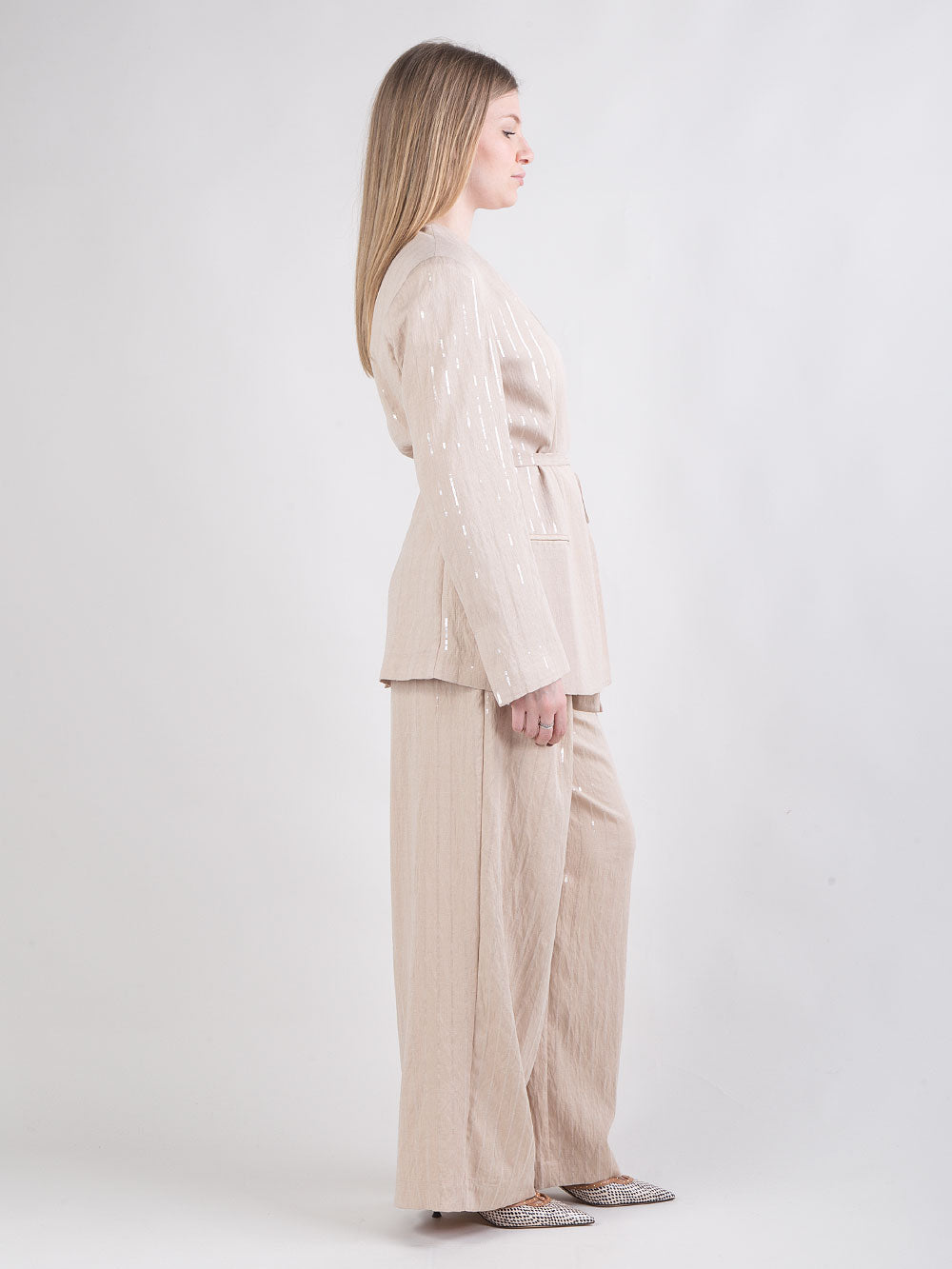 Completo giacca e pantalone con paillettes