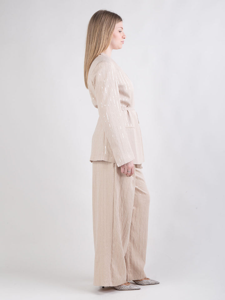Completo giacca e pantalone con paillettes