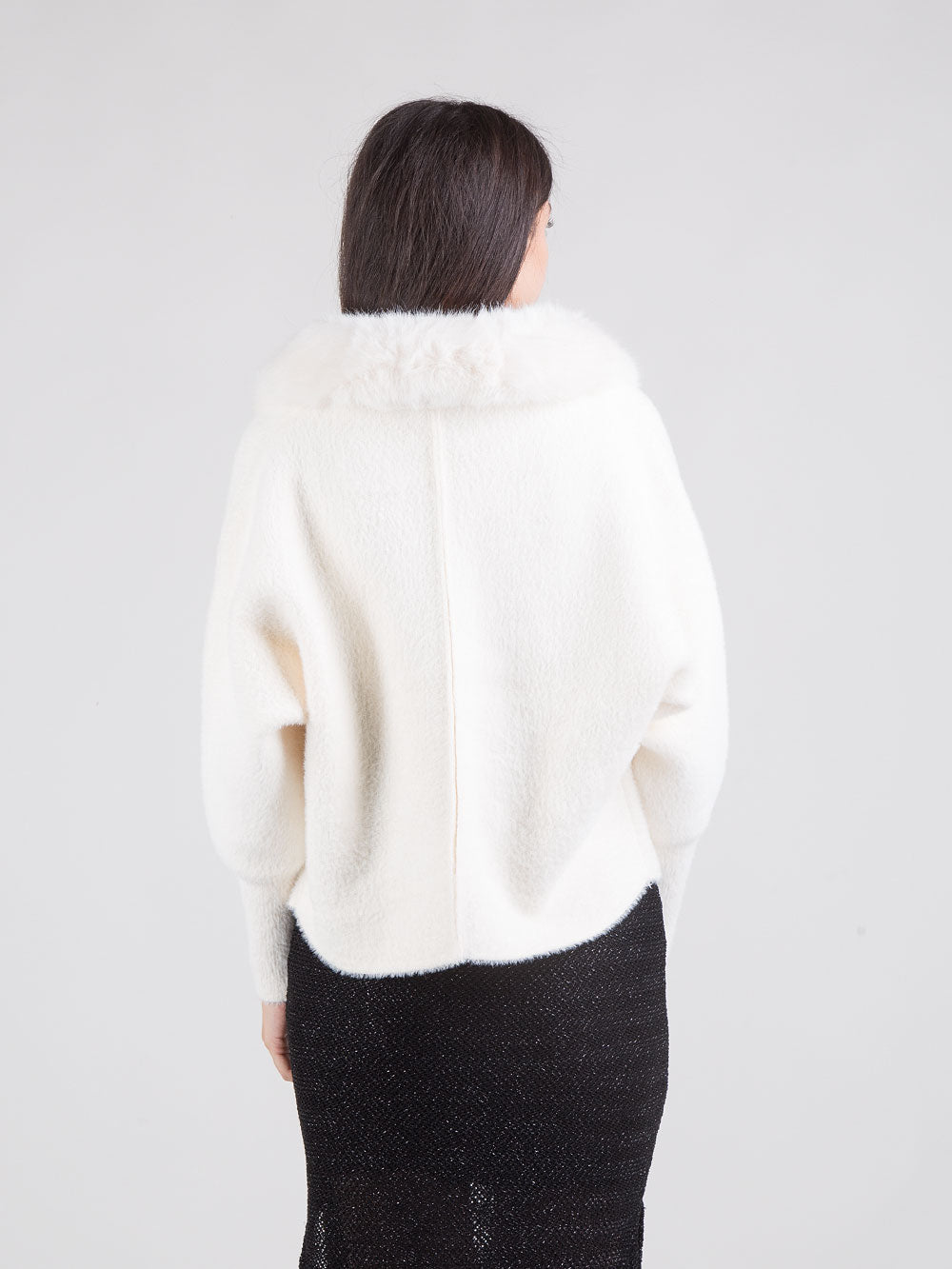 Cardigan con ecopelliccia