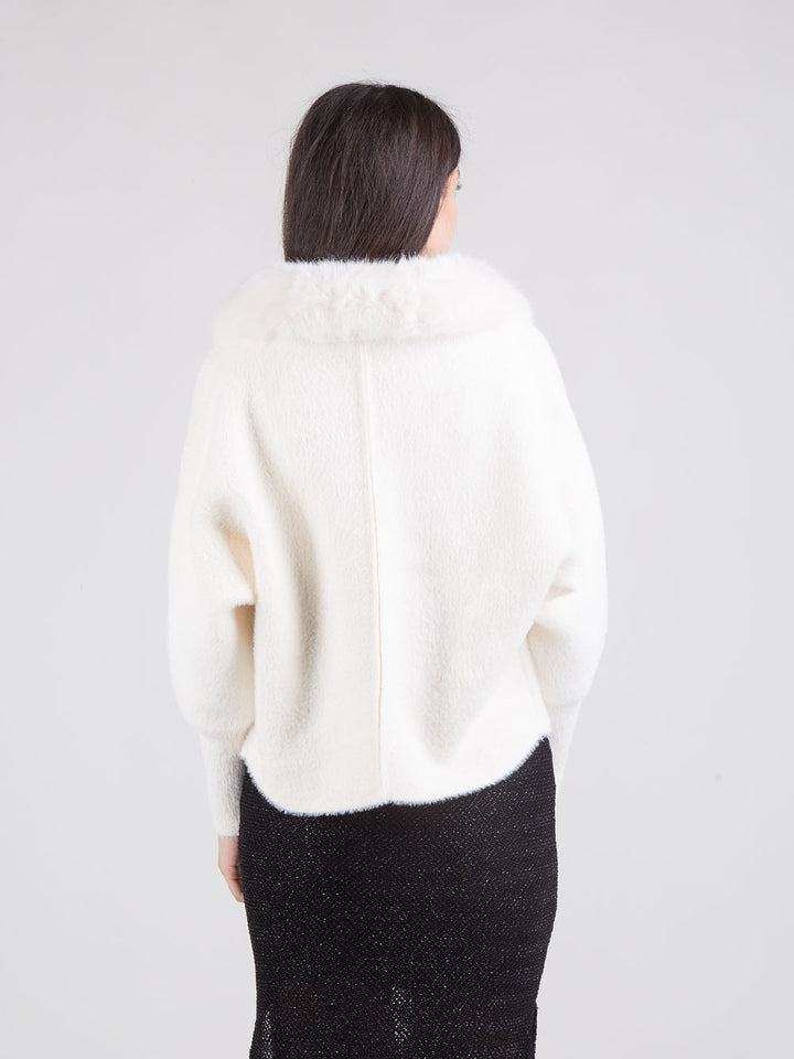 Cardigan con ecopelliccia