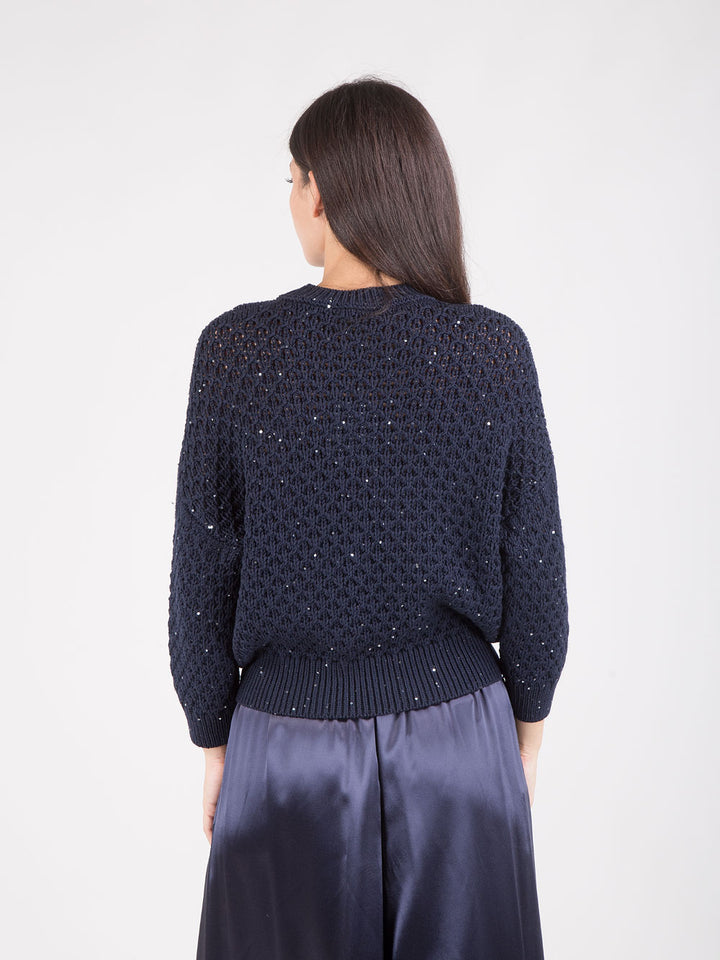 Maglia giro paillettes
