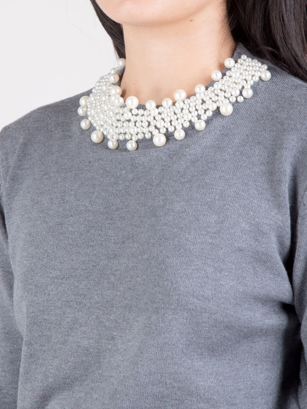 Maglia girocollo in perle