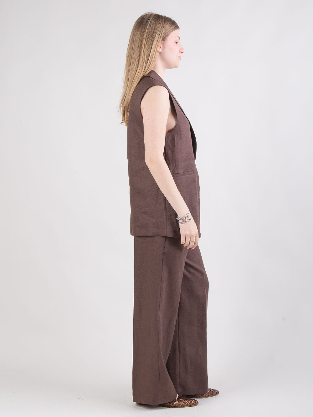 Pantalone palazzo in lino