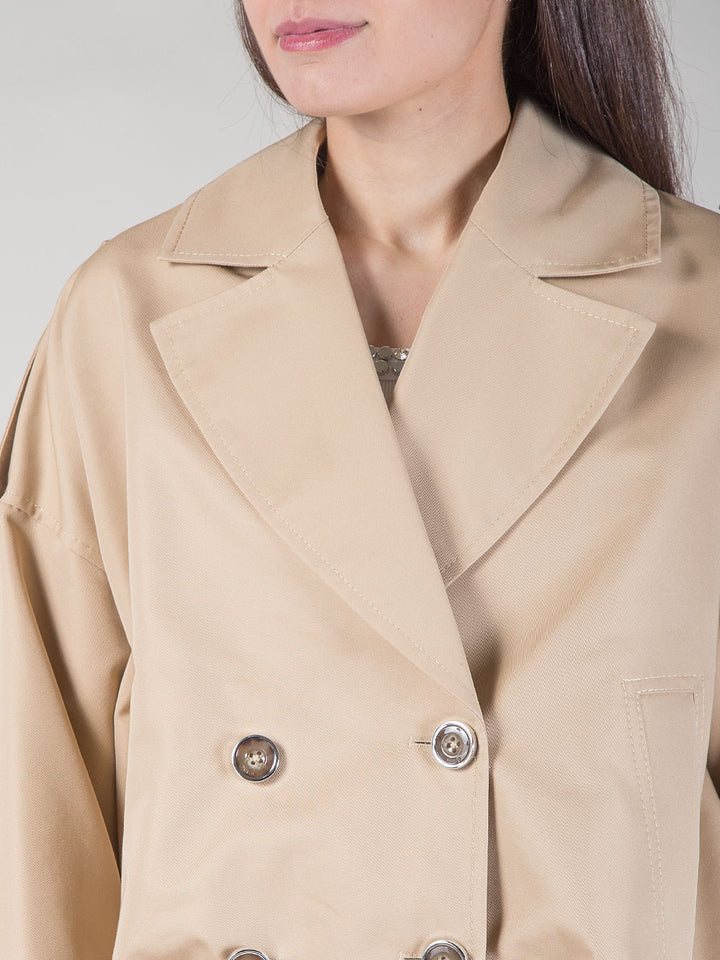 Trench corto in gabardina
