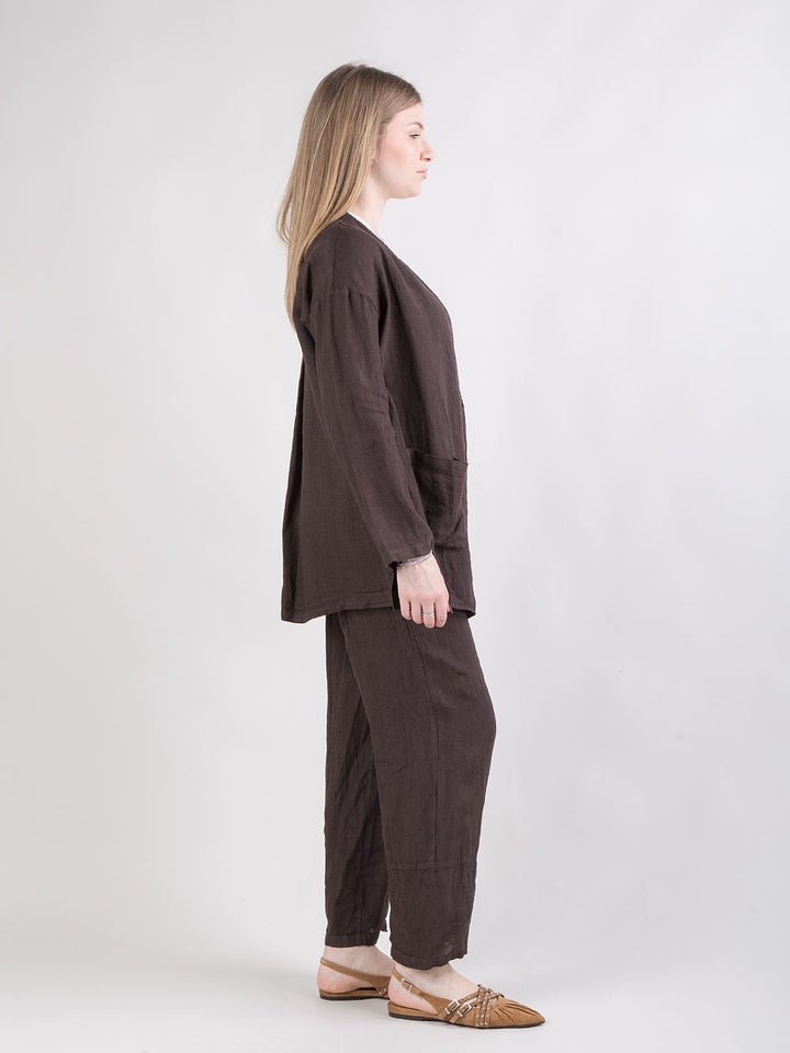 Blusa incrociata in lino