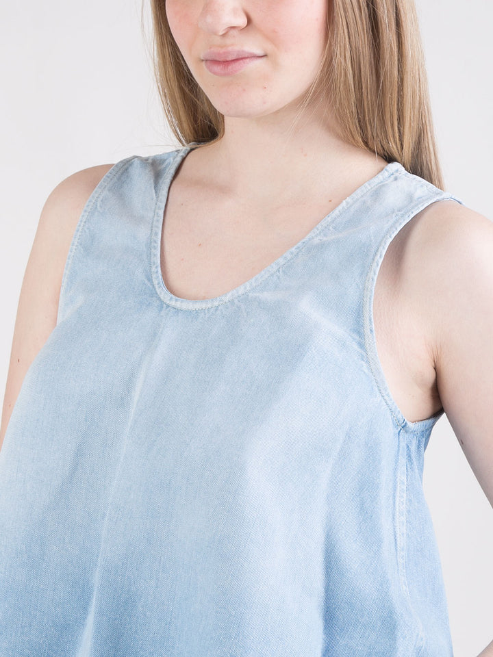 Top cropped in denim