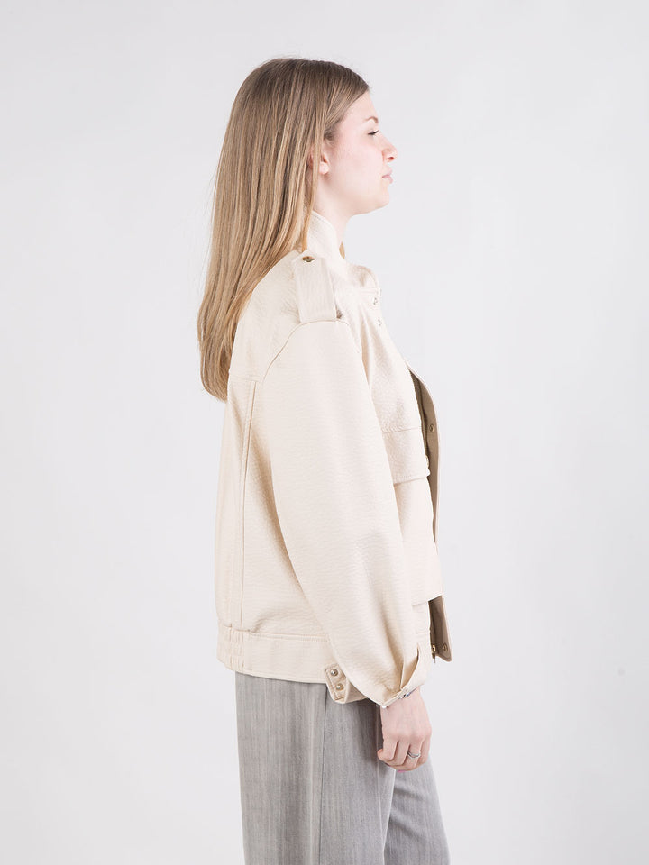 Bomber in eco pelle martellata