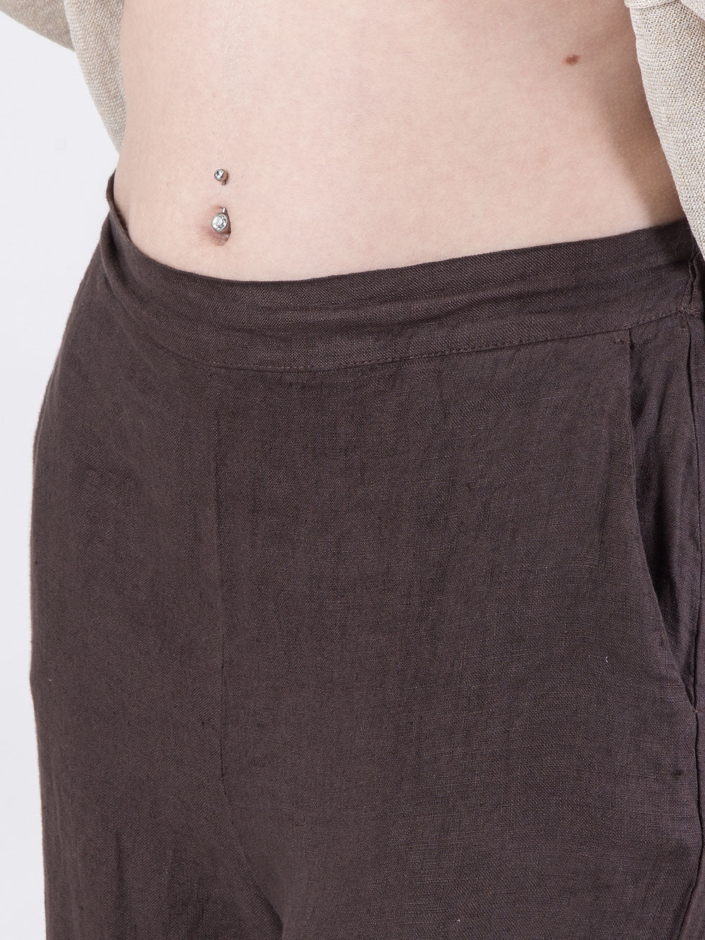 Pantalone cropped in lino
