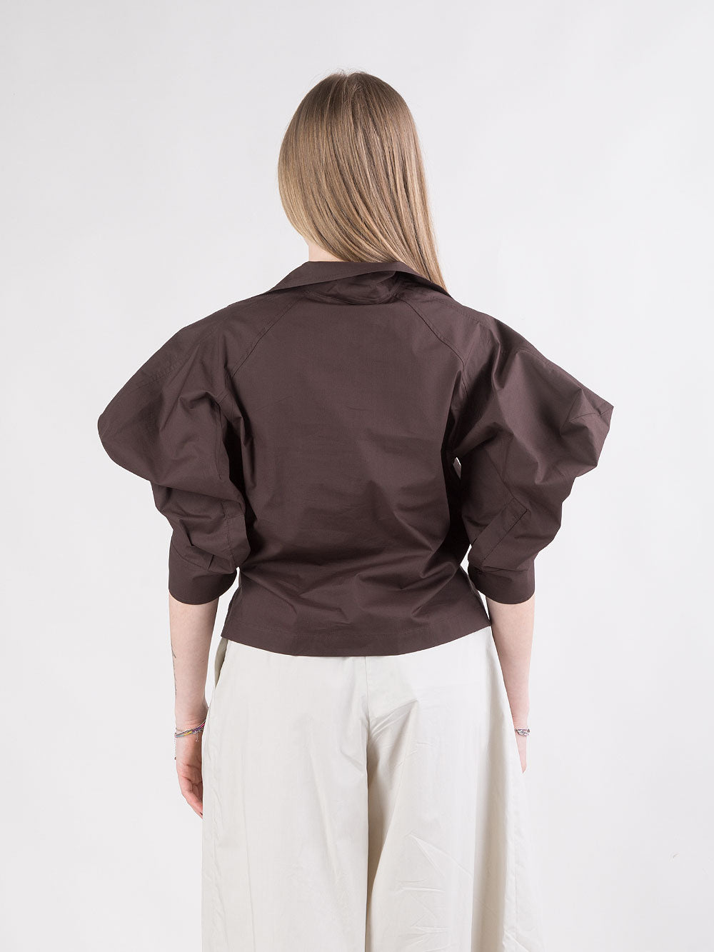 Camicia corta con maniche balloon